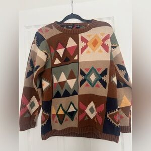 Vintage PASTA Colorful Geometric Crewneck Sweater